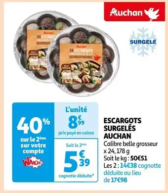 Auchan Auchan escargots surgelés offre