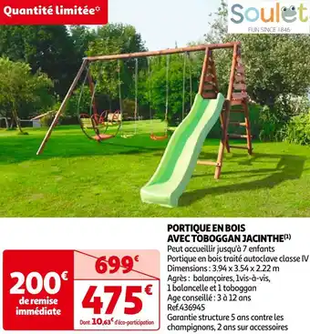 Soulet portique en bois avec toboggan jacinthe(