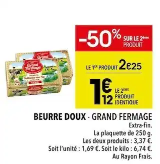 Supeco Grand fermage beurre doux offre