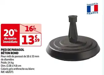Auchan Pied de parasol béton offre