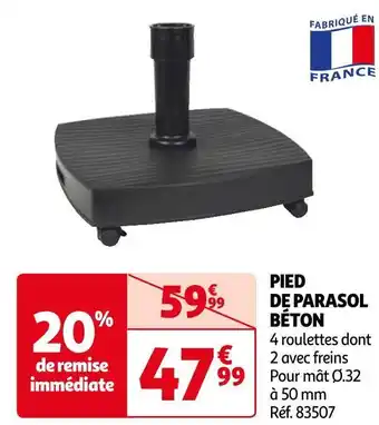 Auchan Pied de parasol béton offre