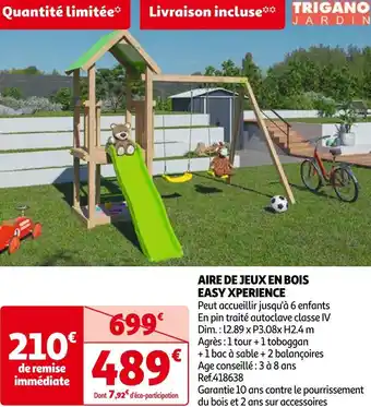 Auchan Trigano aire de jeux en bois easy xperience offre