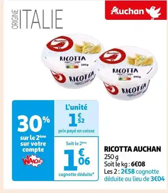 Auchan Auchan ricotta offre