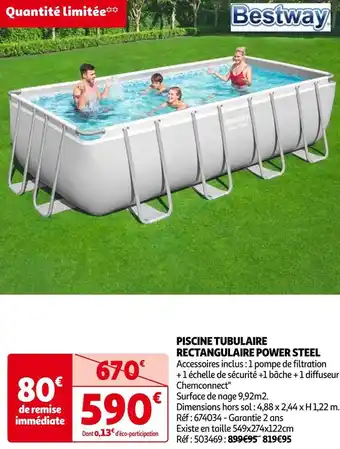 Auchan Bestway piscine tubulaire rectangulaire power steel offre