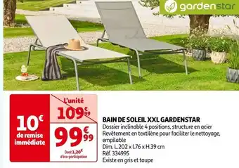 Auchan Gardenstar bain de soleil xxl gardenstar offre
