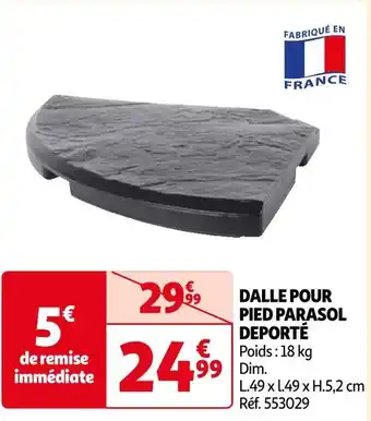 Auchan Dalle pour pied parasol deporté offre