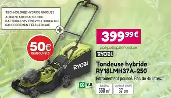 Point Vert Ryobi tondeuse hybride ry18lmh37a-250 offre