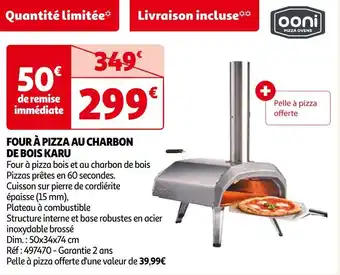 Auchan Ooni four à pizza au charbon de bois karu offre