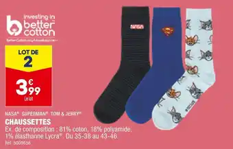 ALDI Nasa / superman / tom & jerry chaussettes offre