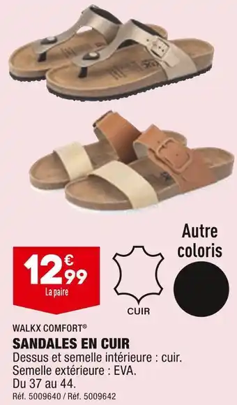 ALDI Walkx comfort sandales en cuir offre