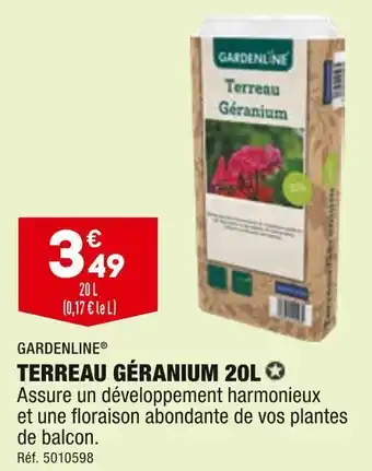 ALDI Gardenline terreau géranium 20l offre