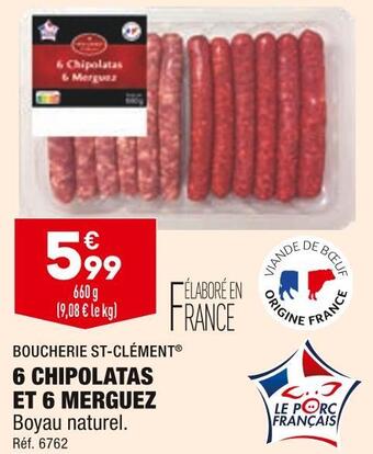 ALDI Boucherie st-clément 6 chipolatas et 6 merguez offre