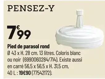 Bricorama Pied de parasol rond offre