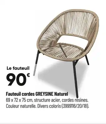 Bricorama Fauteuil cordes greysine naturel offre