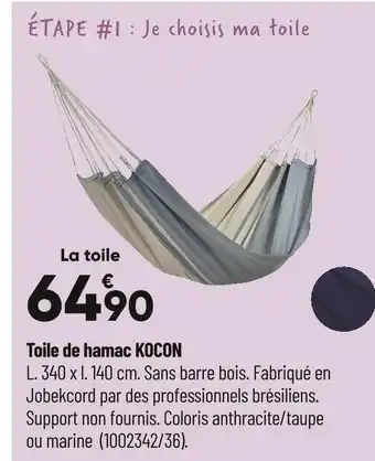 Bricorama Toile de hamac kocon offre