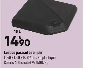 Bricorama Lest de parasol à remplir offre