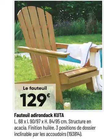Bricorama Fauteuil adirondack kuta offre