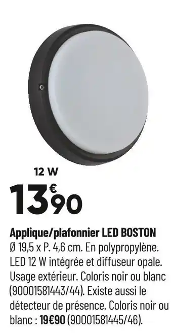 Applique/plafonnier led boston