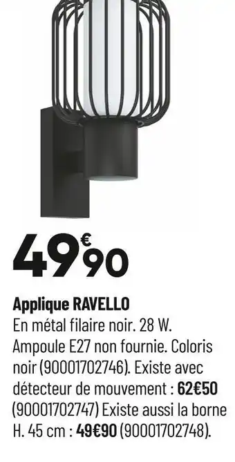 Bricorama Applique ravello offre