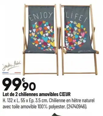 Bricorama Lot de 2 chiliennes amovibles coeur offre