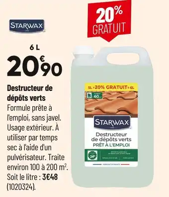 Starwax destructeur de dépÎts verts