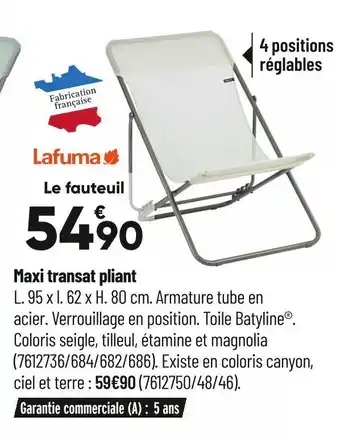 Lafuma maxi transat pliant
