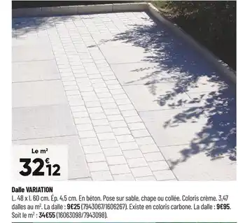 Bricorama Dalle variation offre