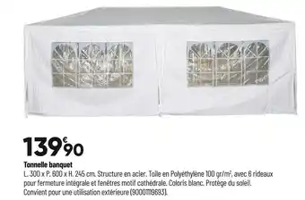 Bricorama Tonnelle banquet offre