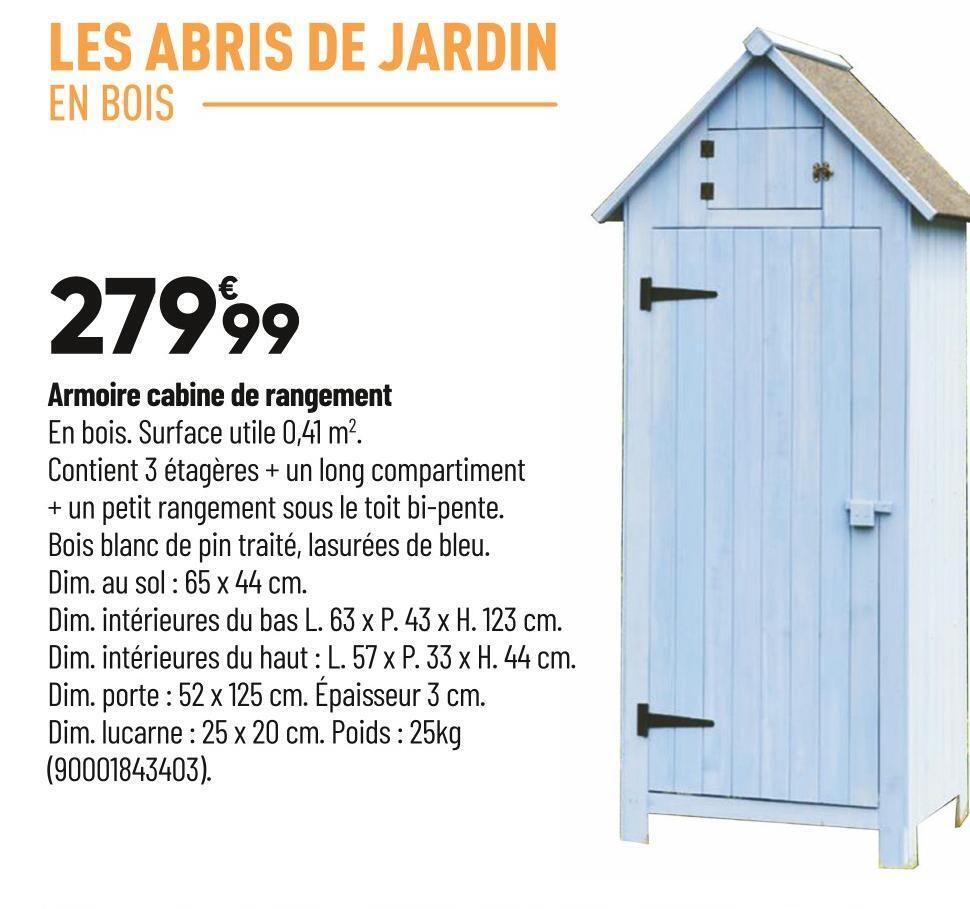 Promo Armoire cabine de rangement chez Bricorama