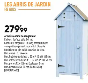 Bricorama Armoire cabine de rangement offre