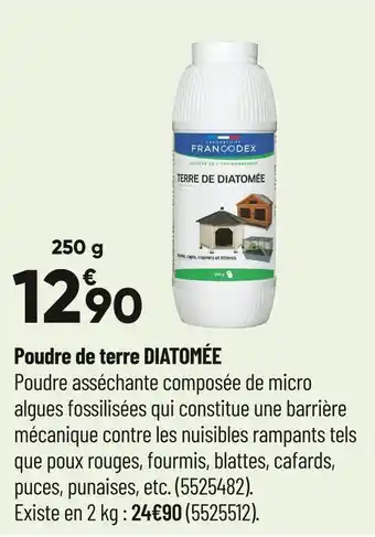 Bricorama Francodex poudre de terre diatomée offre
