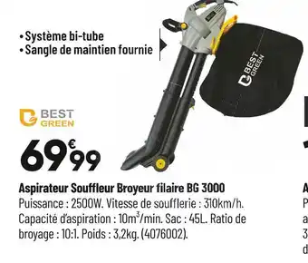 Bricorama Bestgreen aspirateur souffleur broyeur filaire bg 3000 offre