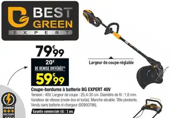 Bricorama Bestgreen coupe-bordures à batterie bg expert 40v offre