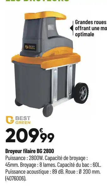 Bestgreen broyeur filaire bg 2800