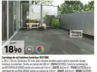 Bricorama Carrelage de sol intérieur/extérieur bestone offre