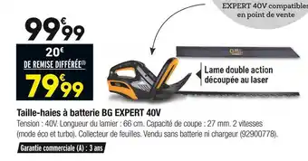 Bricorama Bestgreen taille-haies à batterie bg expert 40v offre