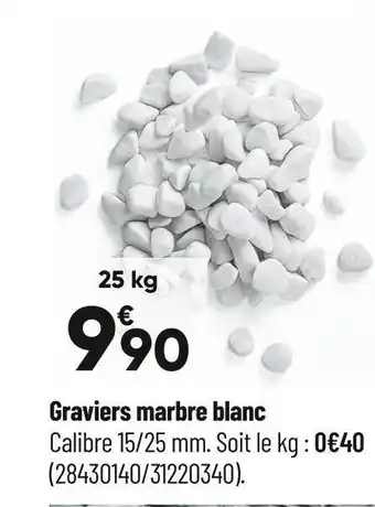 Bricorama Graviers marbre blanc offre