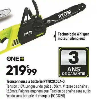 Bricorama Ryobi trançonneuse à batterie ry18csx30a offre
