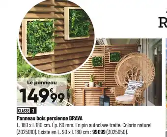 Bricorama Panneau bois persienne brava offre