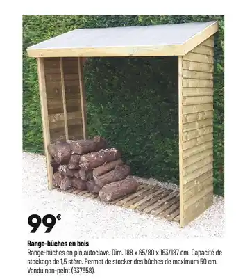 Bricorama Range-bûches en bois offre