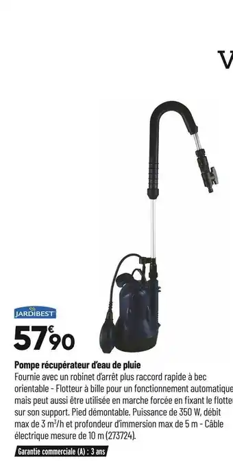 Bricorama Jardibest pompe récupérateur d’eau de pluie offre