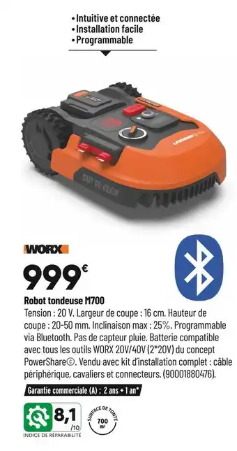 Bricorama Worx robot tondeuse m700 offre