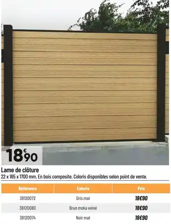 Bricorama Lame de clôture offre