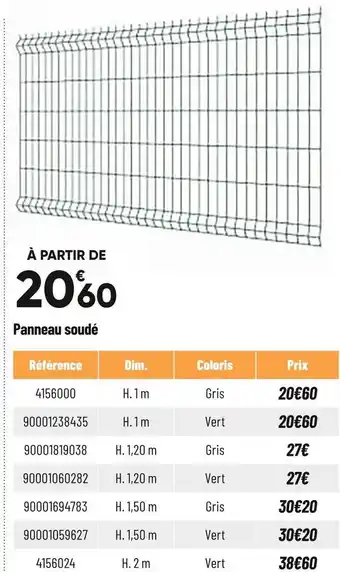 Bricorama Panneau soudé offre