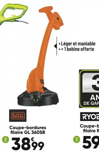 Bricorama Black ande decker coupe-bordures fi laire gl 360sb offre