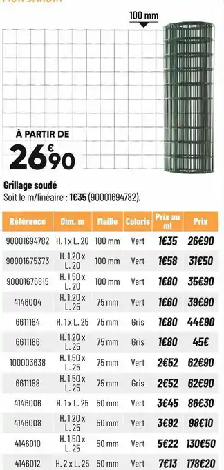 Bricorama Grillage soudé offre