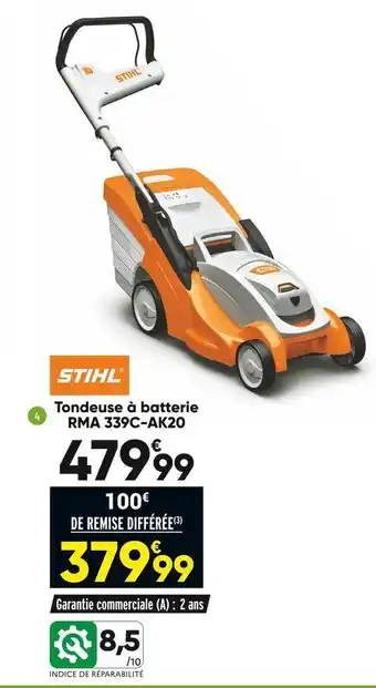 Bricorama Stihl tondeuse à batterie rma 339c-ak20 offre