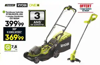 Bricorama Tondeuse hybride ry18lmh37a-250 + coupe-bordures olt1825m offre