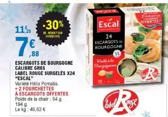 E.Leclerc Escargots De Bourgogne Calibre Gros offre