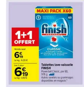 Carrefour Market Tablettes Lave-vaisselle Finish offre